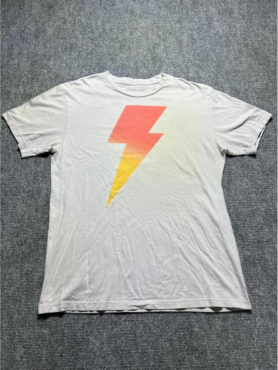 Other - Mens Large Sub_Urban Riot White Fading Orange Lightning Bolt T-Shirt